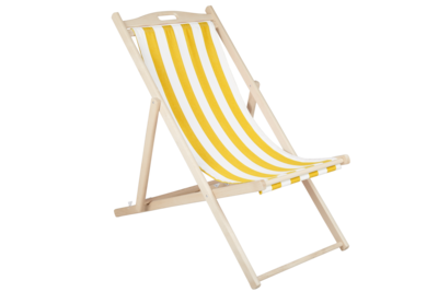 Dingla chaise de plage Natural/Yellow-White