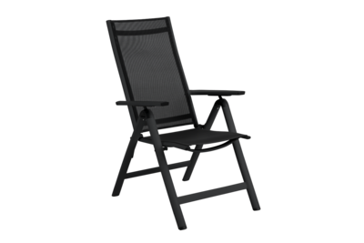 Rana fauteuil avec dossier réglable Noir/noir