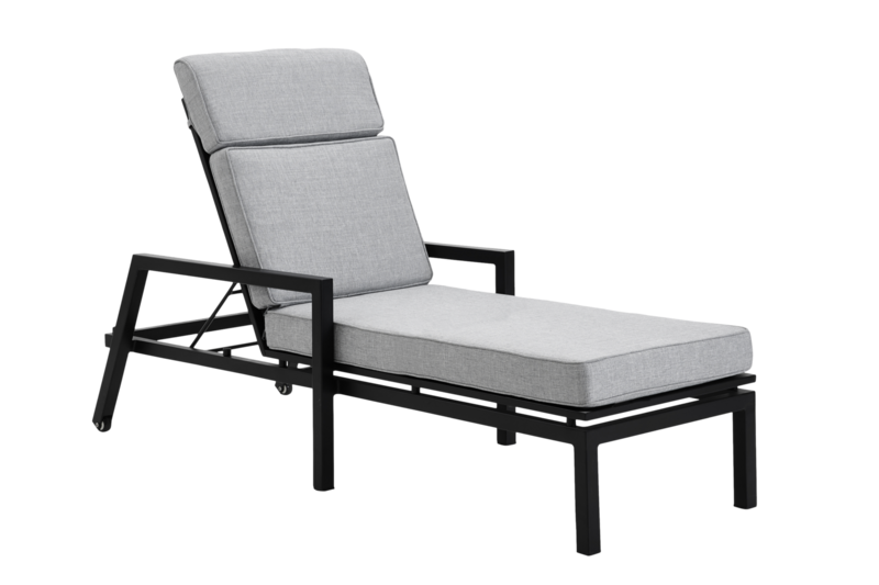 Belfort chaise longue Noir/Pearl Grey