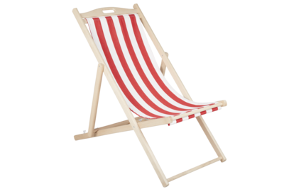 Dingla chaise de plage Natural/Red-White