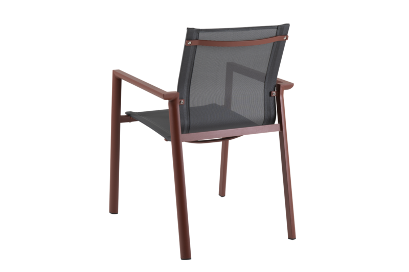 Delia fauteuil Burnt paprika/gris